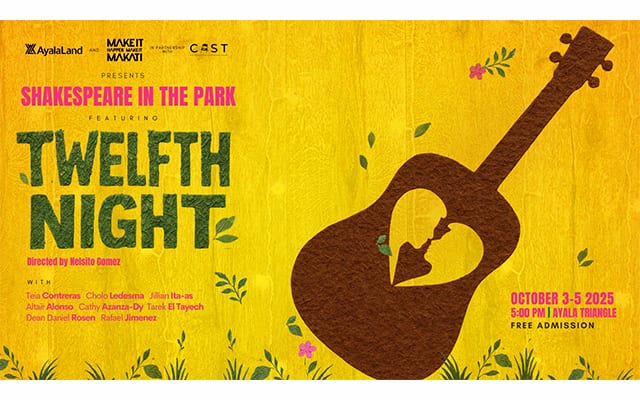 Catch Shakespeare's Twelfth Night at the Ayala Triangle this October. Photo from Facebook/ Make It Makati